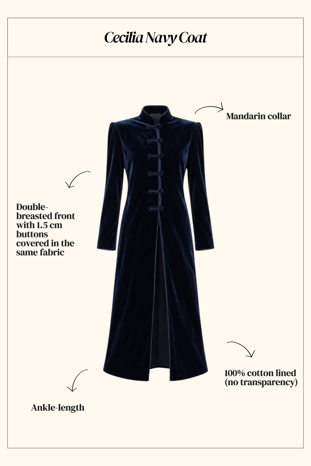Cecilia Navy Coat