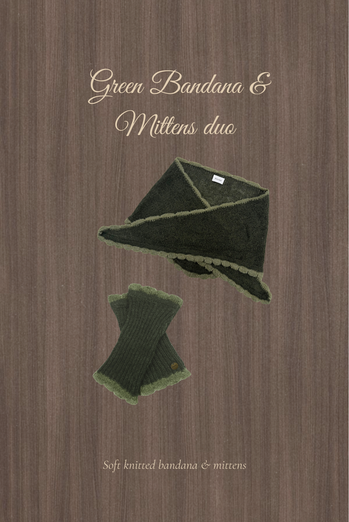 Green Bandana & Mittens