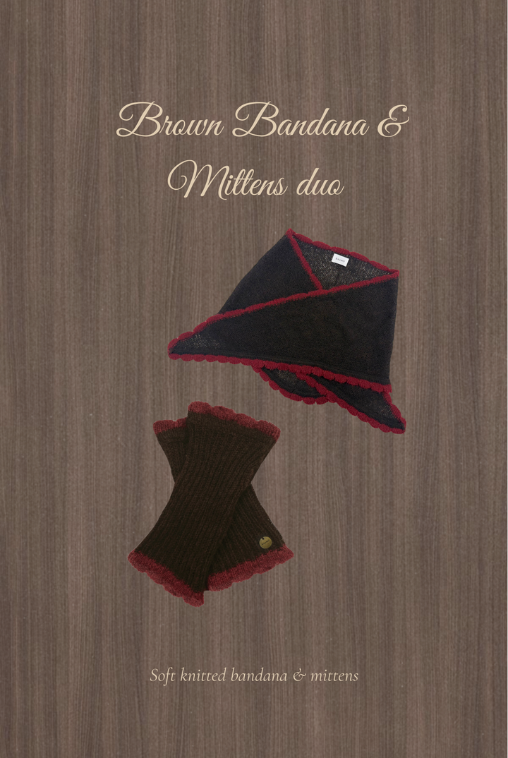 Brown Bandana & Mittens