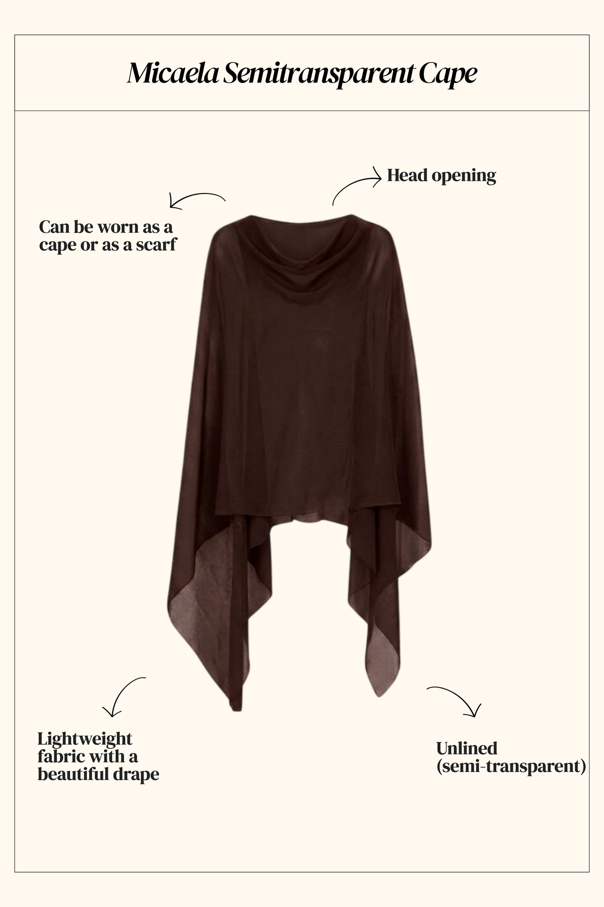 Cape semi-transparente Micaela