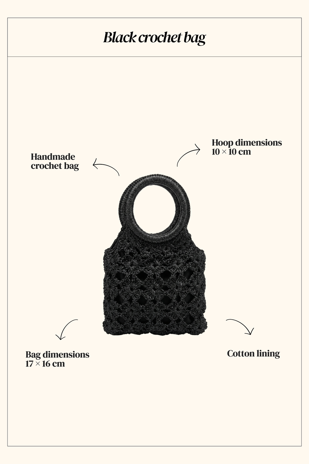 Black Crochet Bag