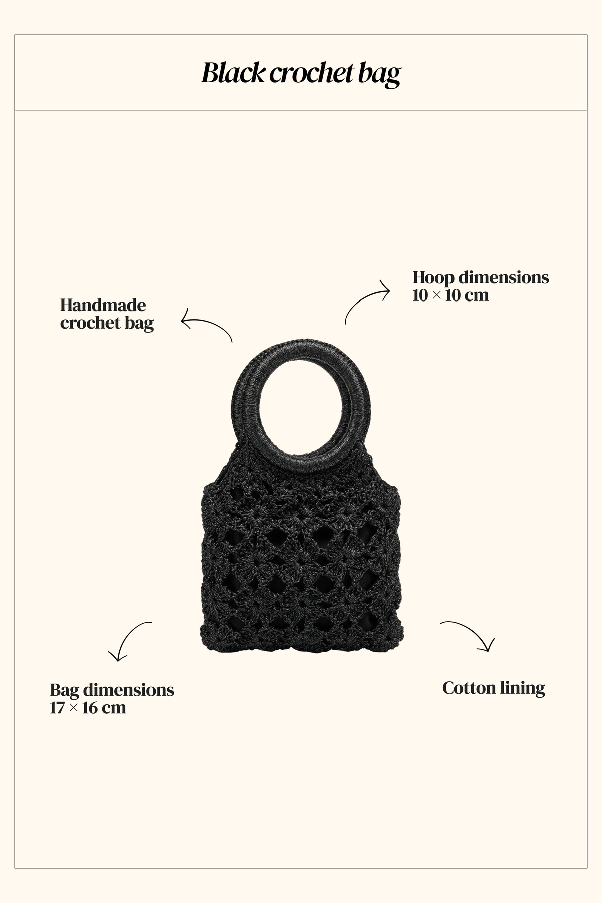 Black Crochet Bag