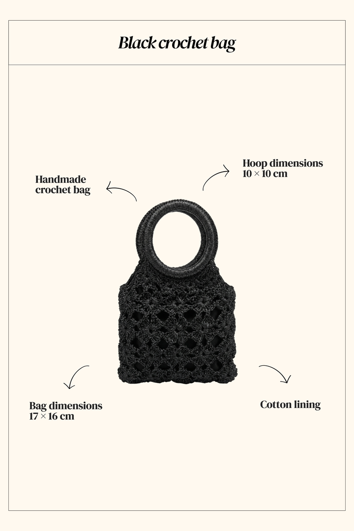 Black Crochet Bag