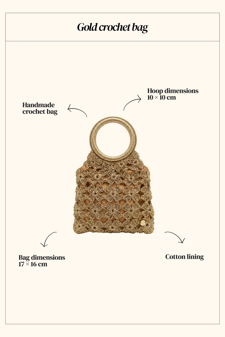 Gold Crochet Bag
