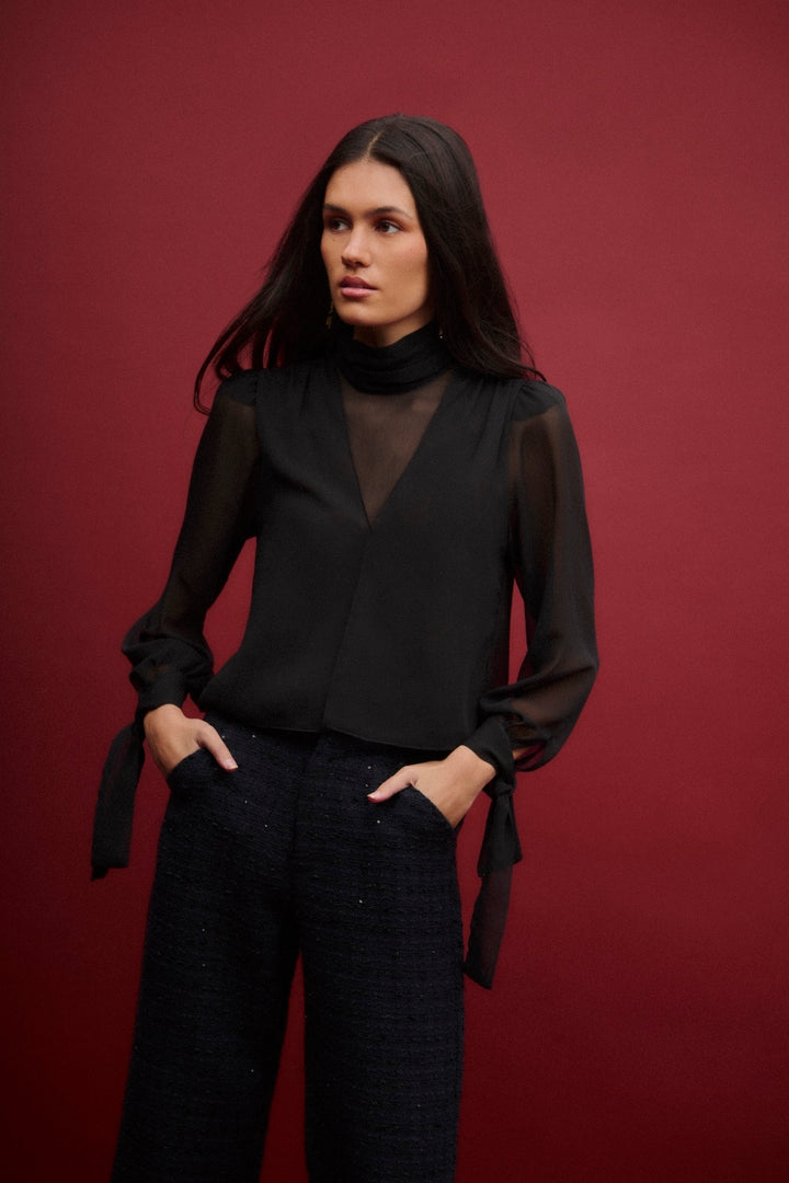 Christy Black Blouse