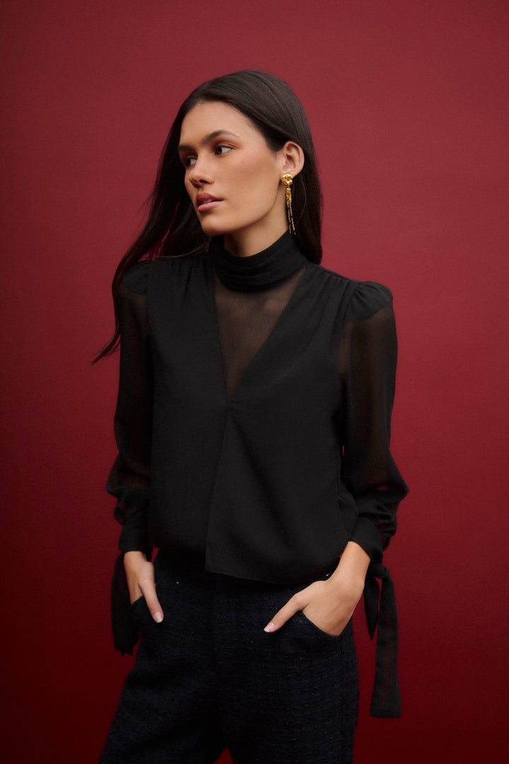 Christy Black Blouse