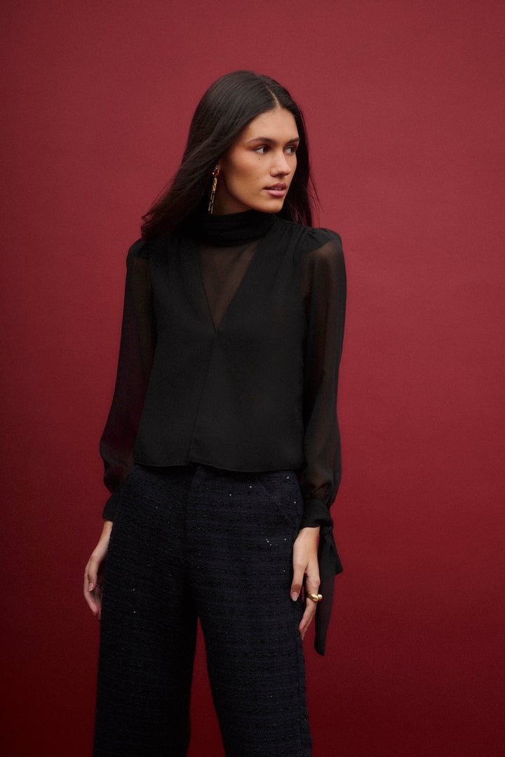 Christy Black Blouse