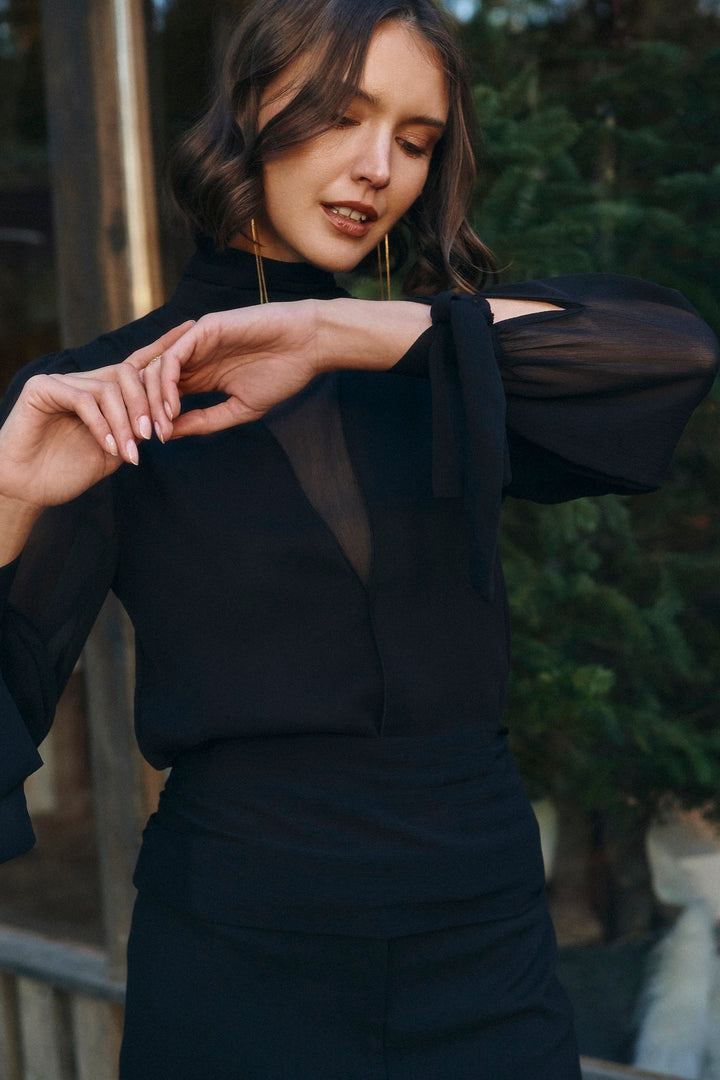 Christy Black Blouse