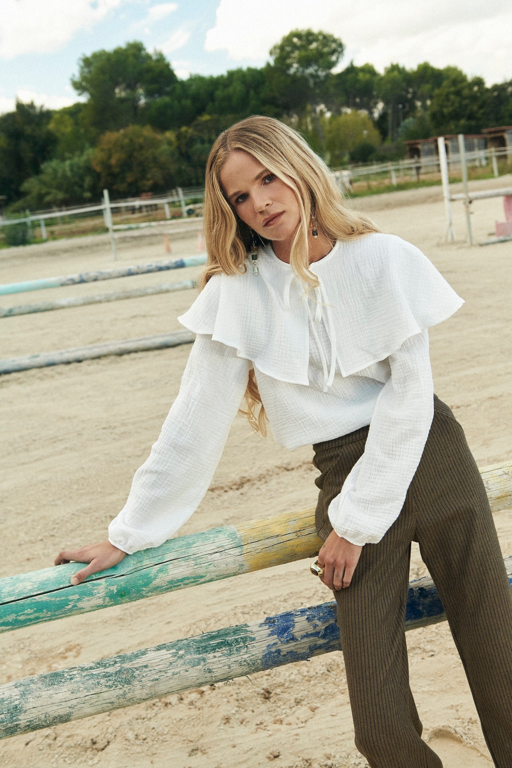Glen White Blouse