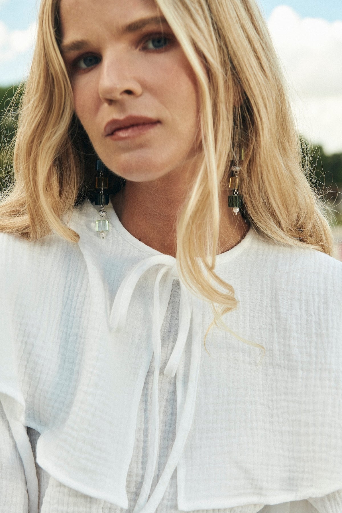 Glen White Blouse