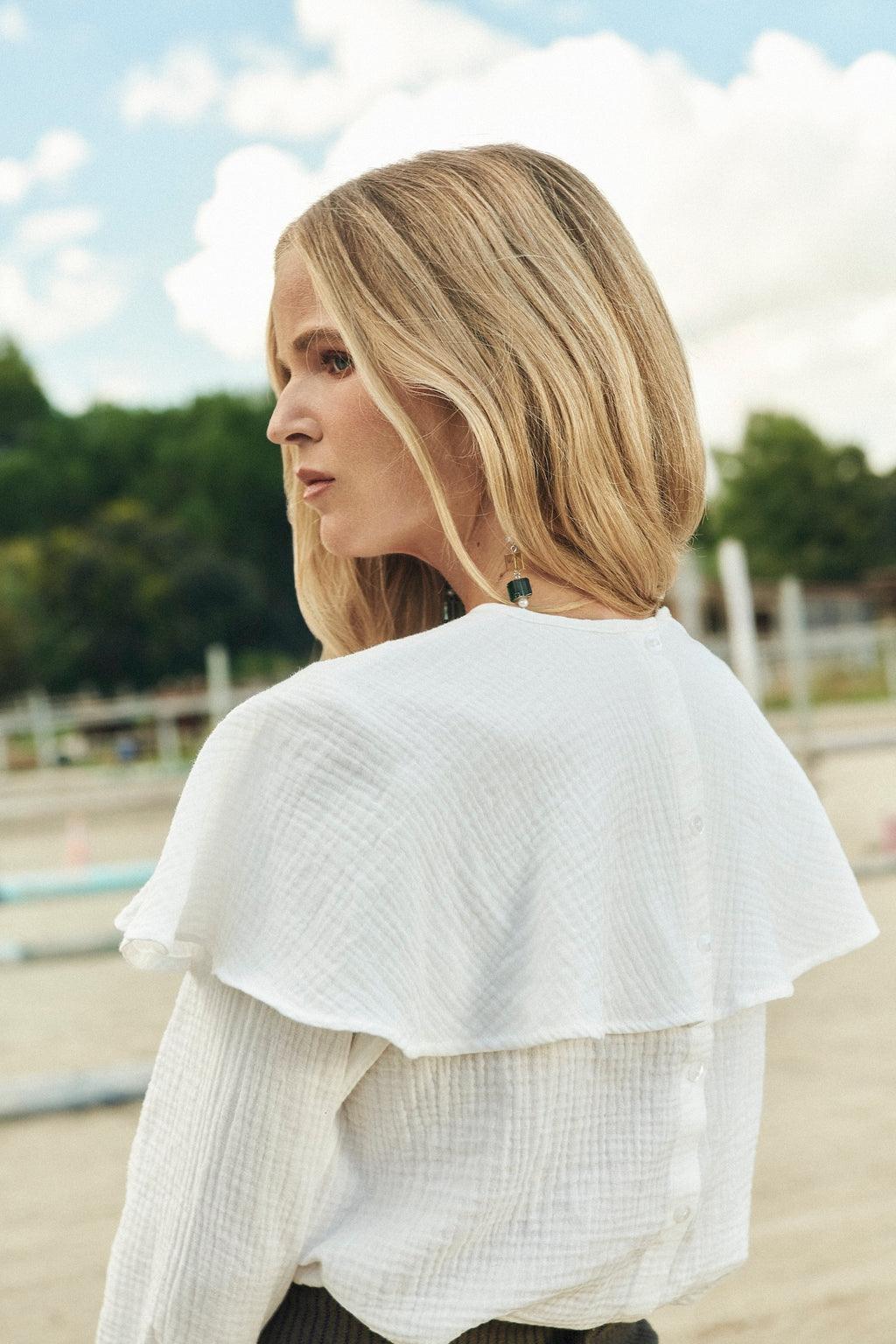 Glen White Blouse