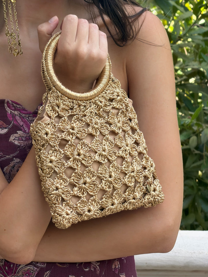 Gold Crochet Bag