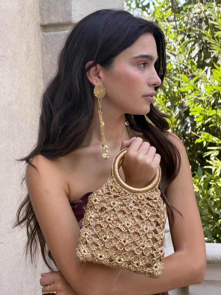 Gold Crochet Bag