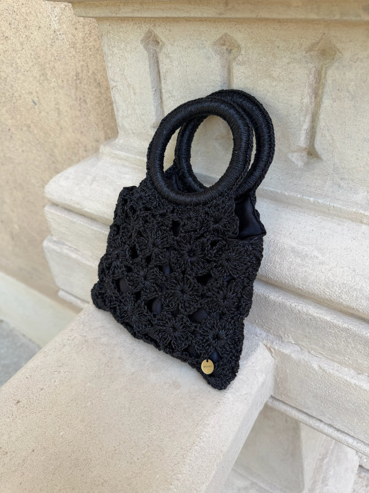 Black Crochet Bag