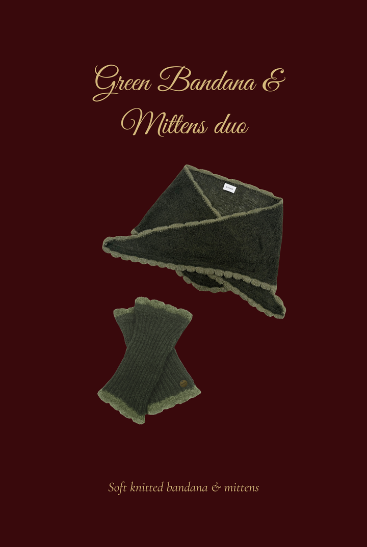 Green Bandana & Mittens