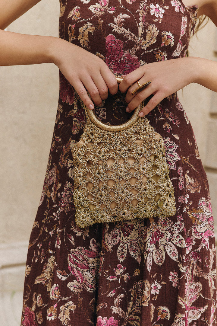 Gold Crochet Bag