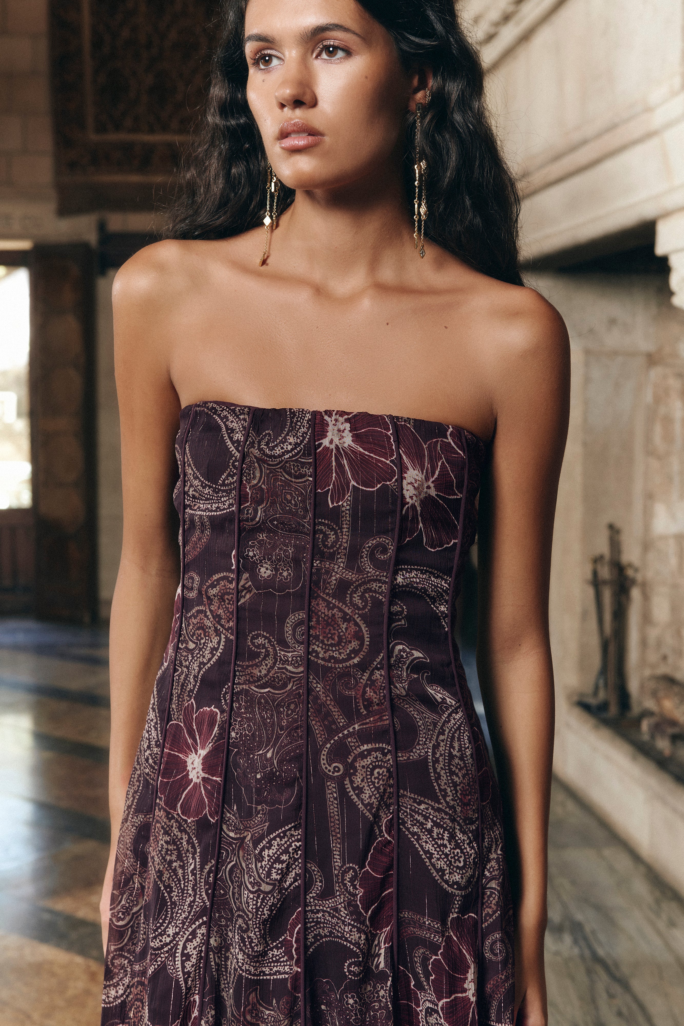 sienna elegant waist dress SIENNA ROYAL TAFFETA DRESS IN BLUE CAROLINA