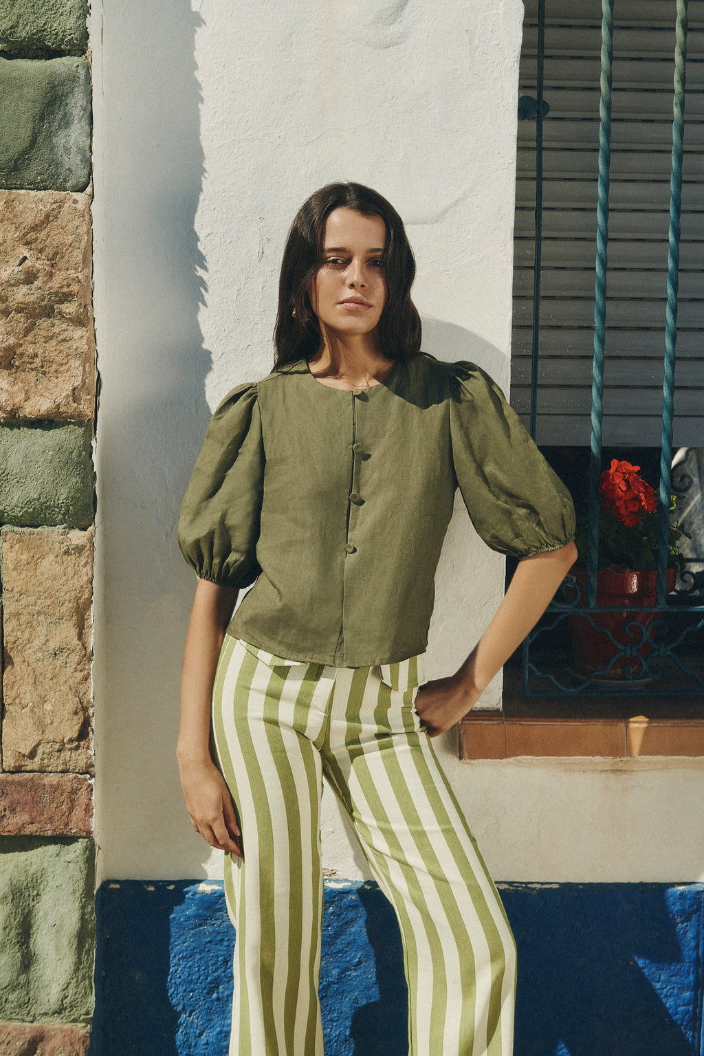 Ayla Green Blouse